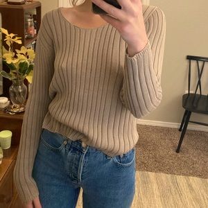 Banana Republic 100% Cotton Tan Sweater